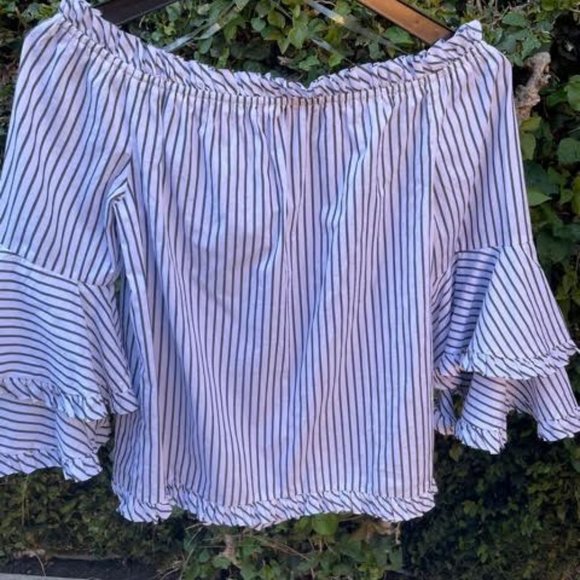 ECI  Stripped Blouse - Picture 1 of 8